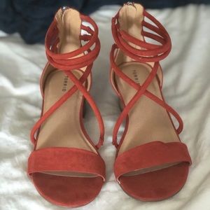 Torrid Orange Strappy Sandal Size 10 (WW)